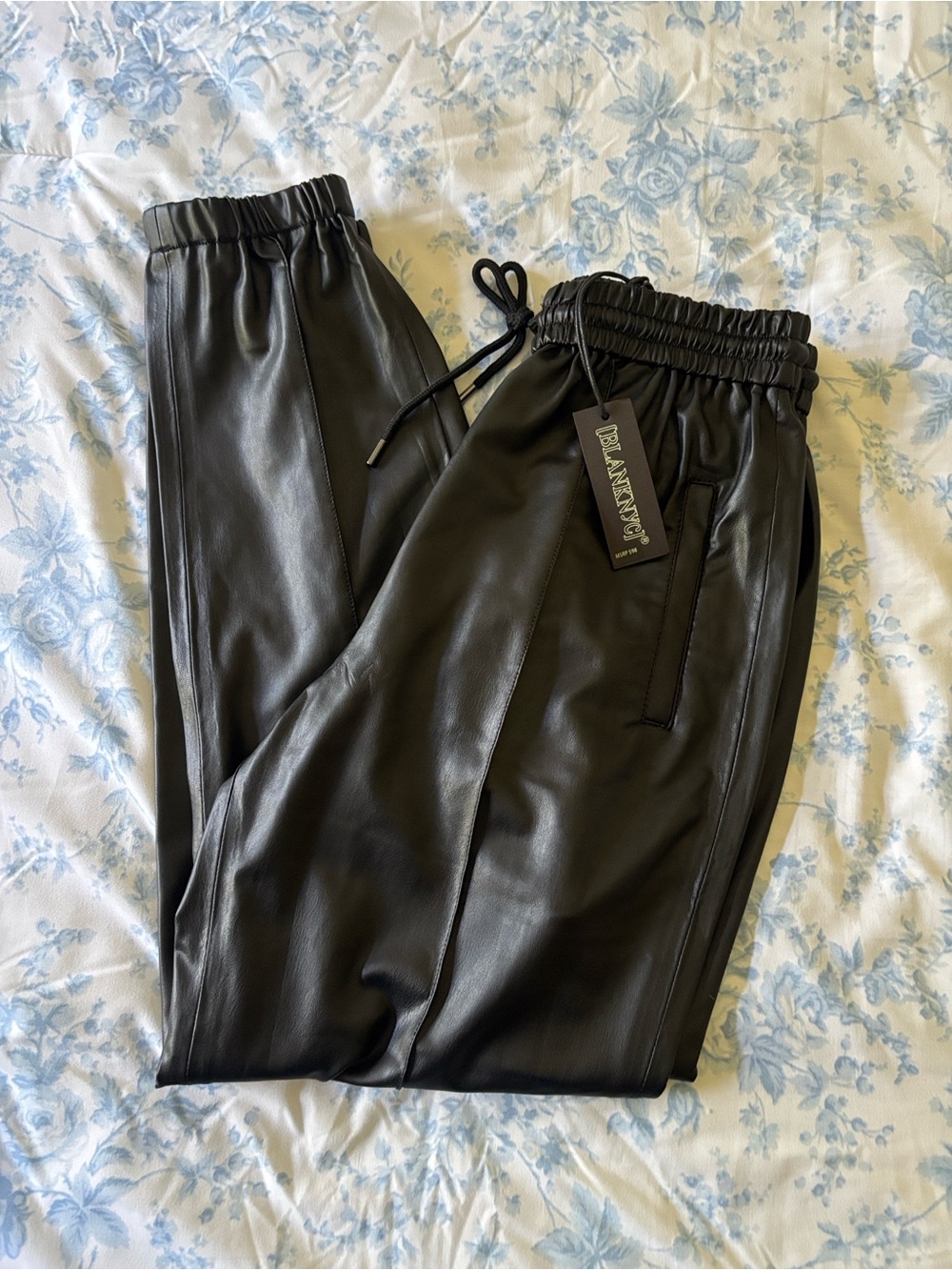 Blank NYC Black Faux Leather Jogger Pants - NWT Size 26